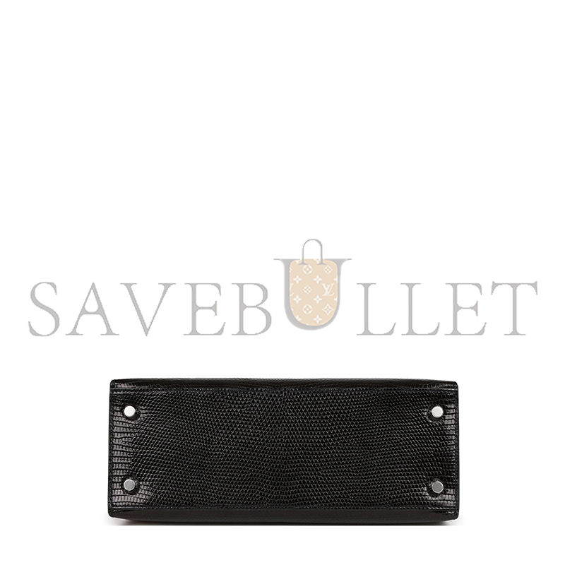 H**mes master kelly 25 black lizard palladium hardware (25*17*7cm)